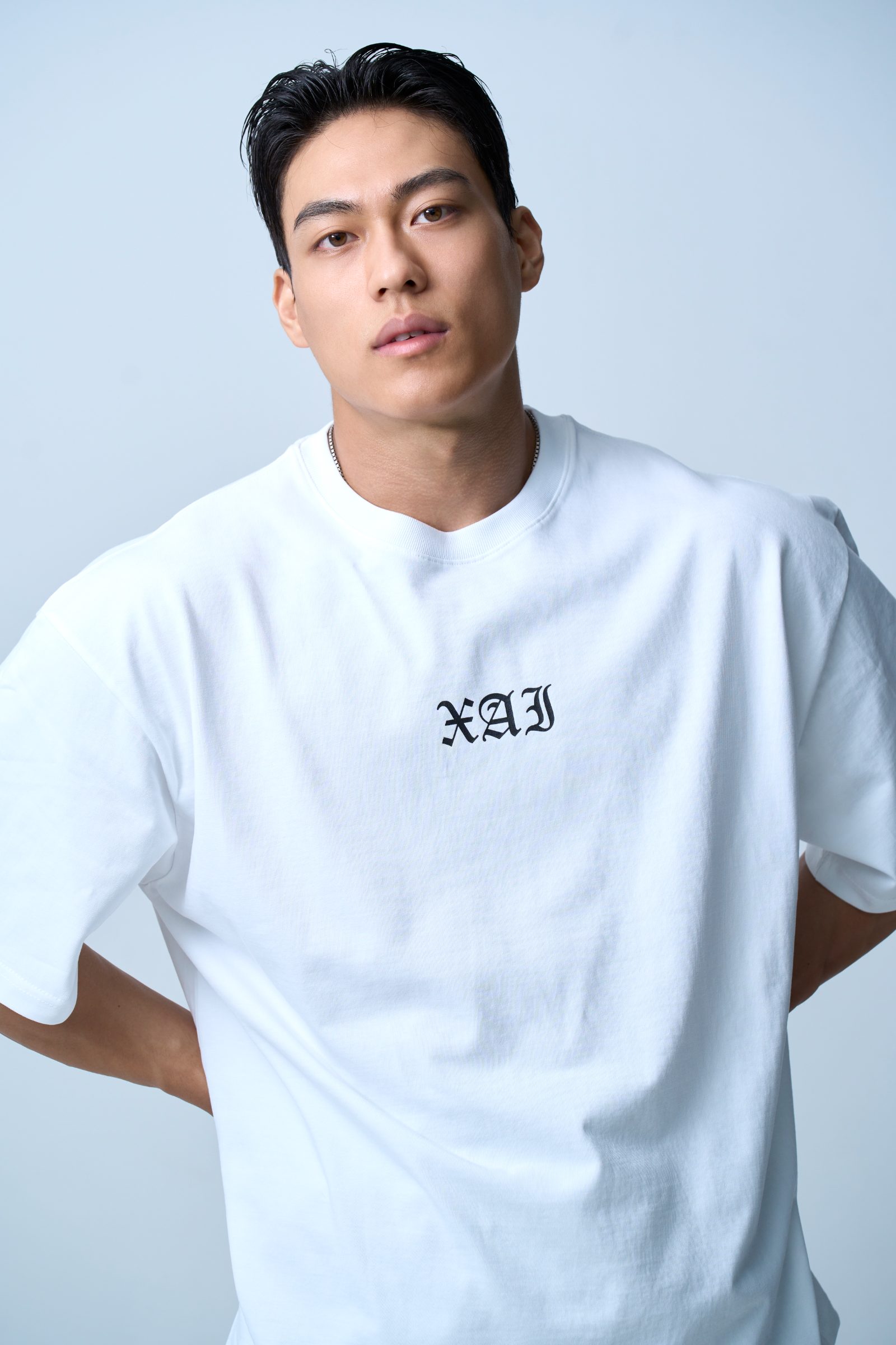 XAI Font Logo Pigment Overfit T-Shirt - White 3
