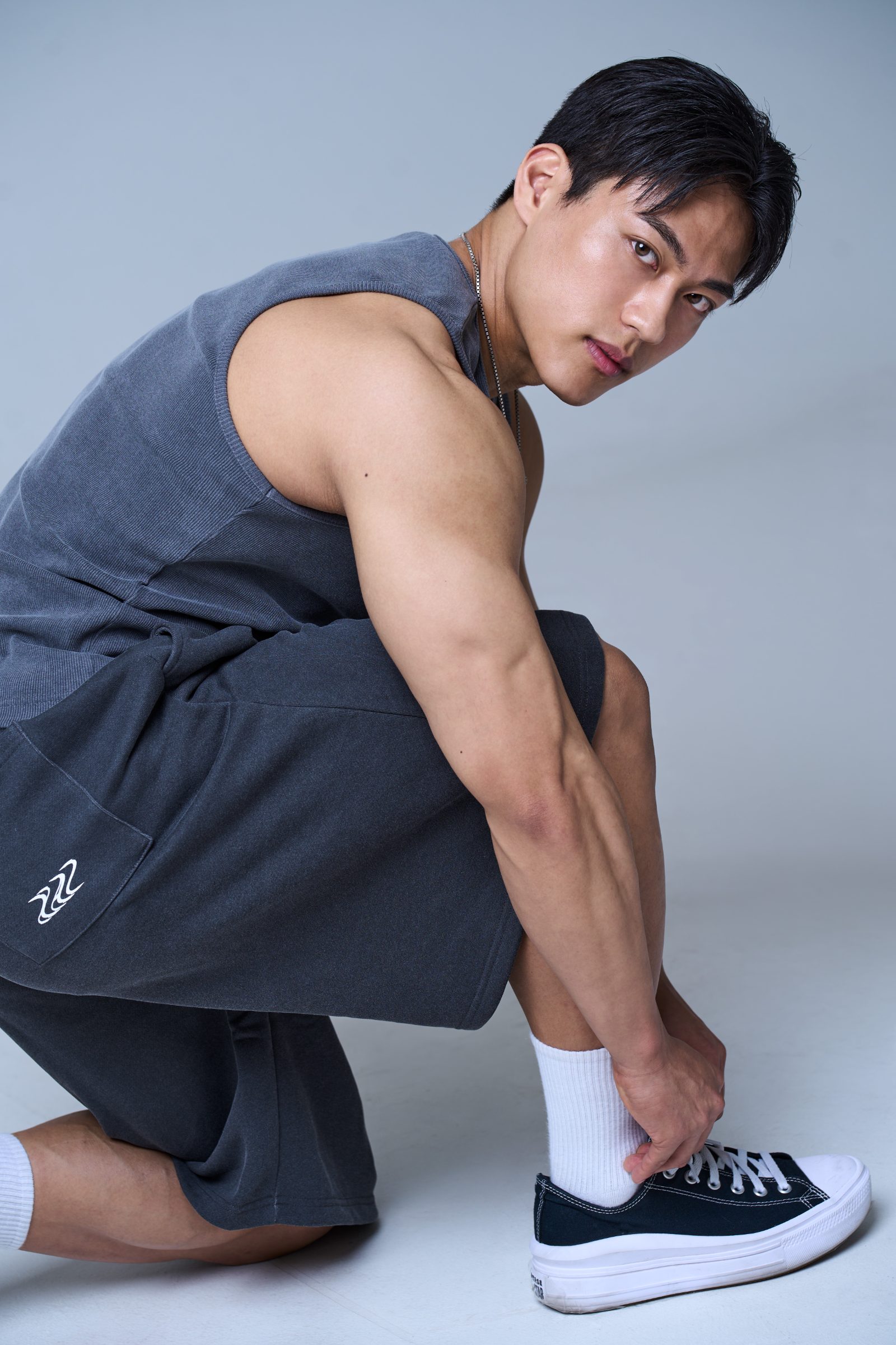 XAI Back Pocket Point Logo Bermuda Pants - Pigment Charcoal 2