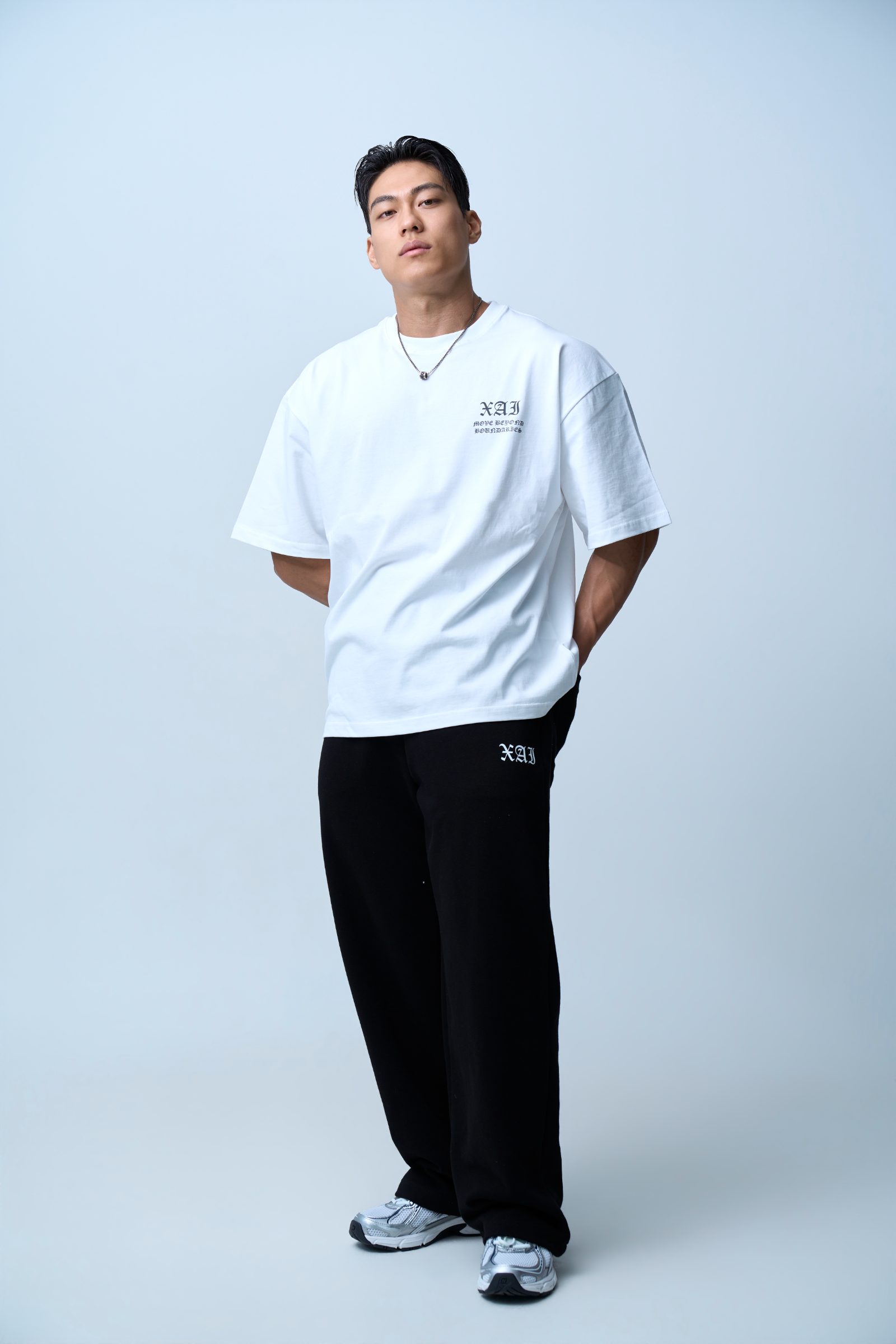 XAI Lettering Logo Pigment Overfit T-Shirt - White 4