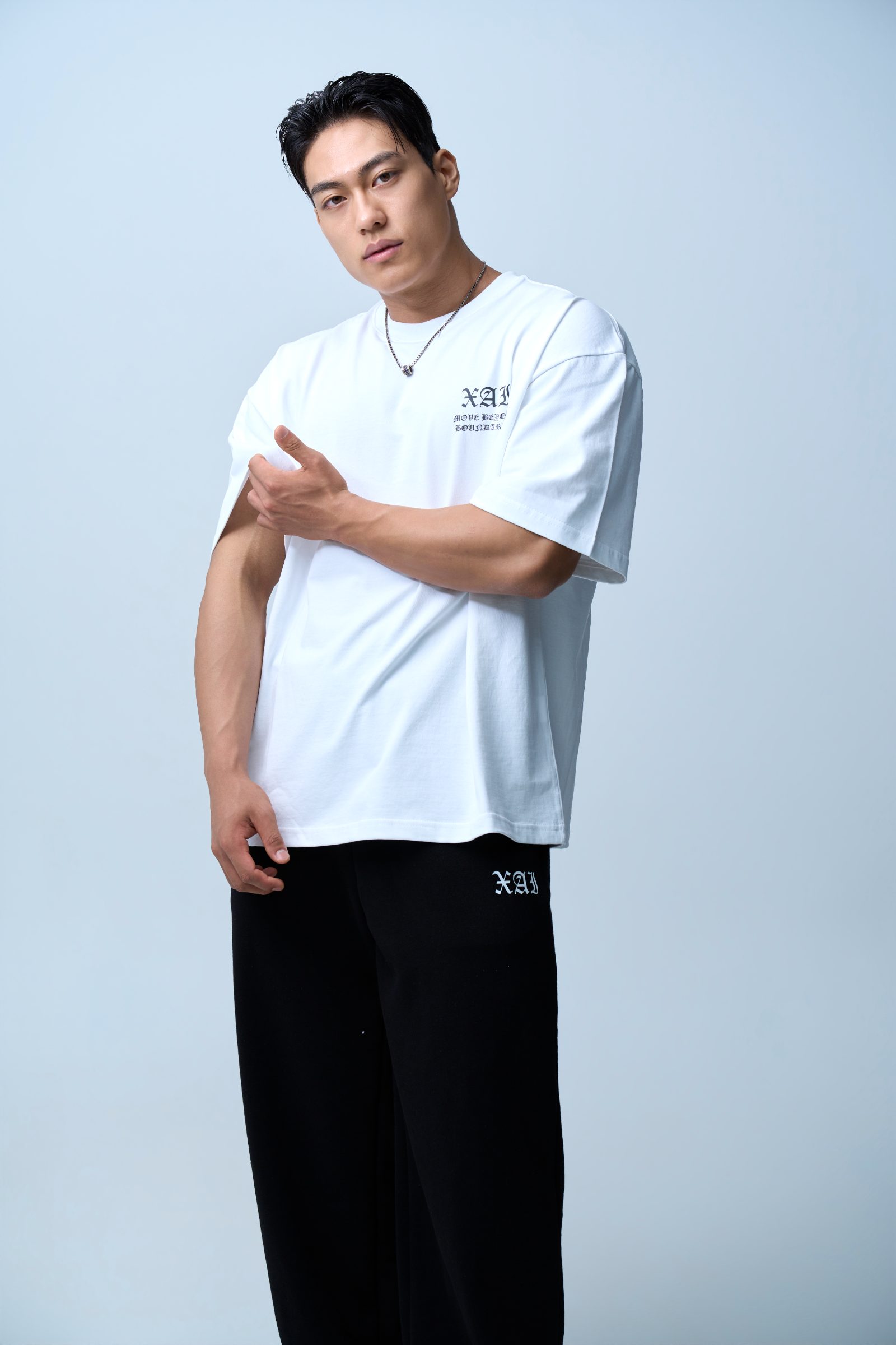 XAI Lettering Logo Pigment Overfit T-Shirt - White 3