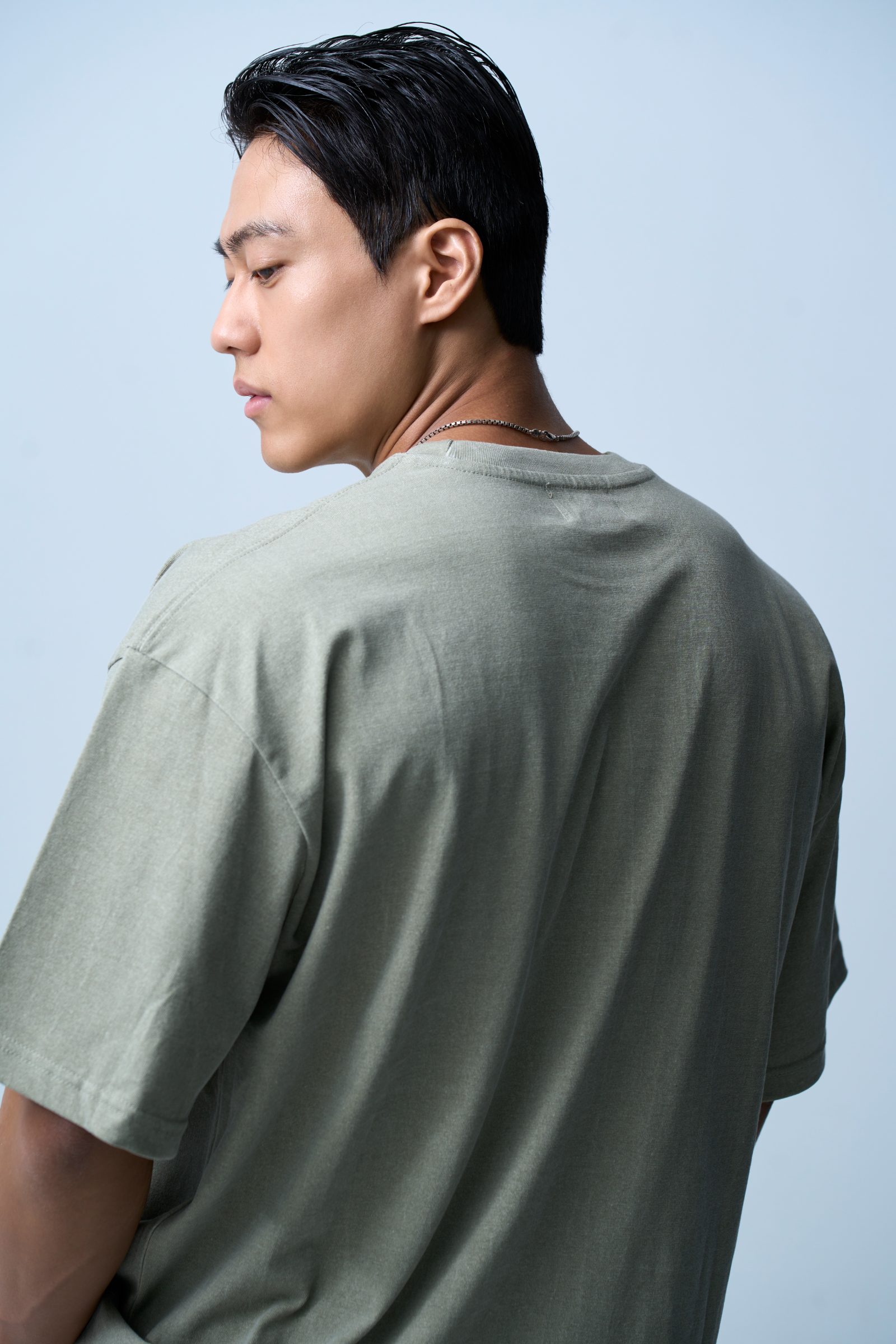 XAI Lettering Logo Pigment Overfit T-Shirt - Khaki 3