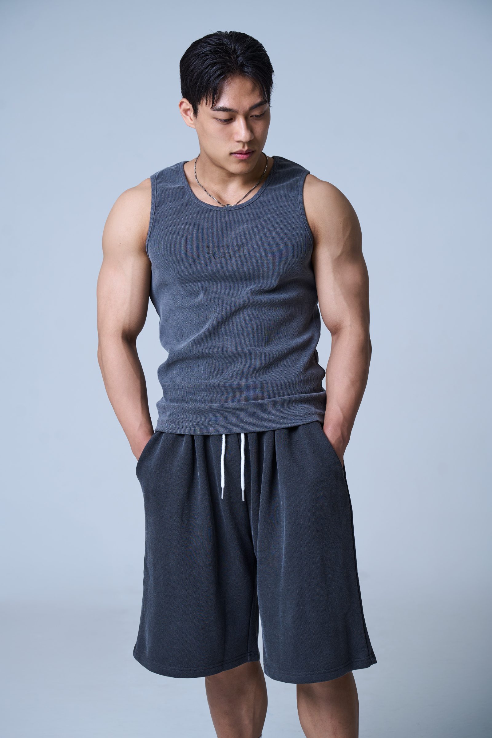 XAI Back Pocket Point Logo Bermuda Pants - Pigment Charcoal 1