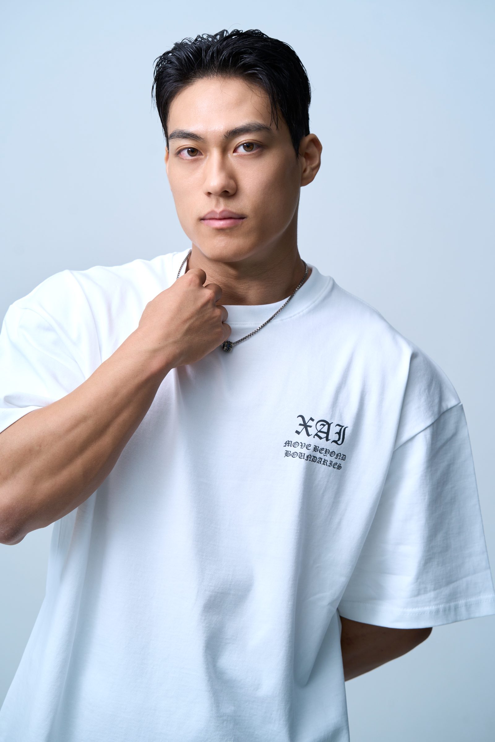 XAI Lettering Logo Pigment Overfit T-Shirt - White 1