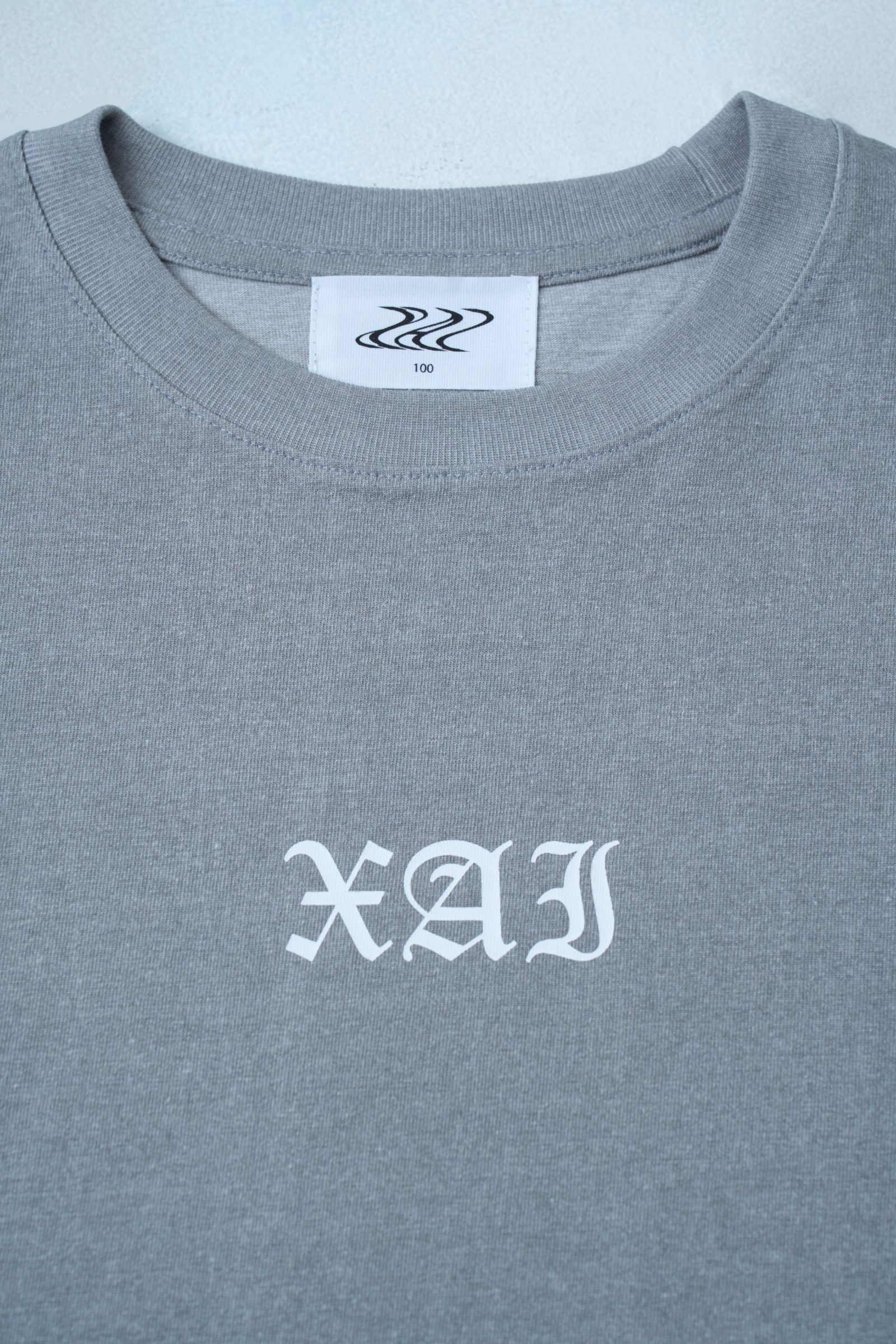 XAI Font Logo Pigment Overfit T-Shirt - Grey 5
