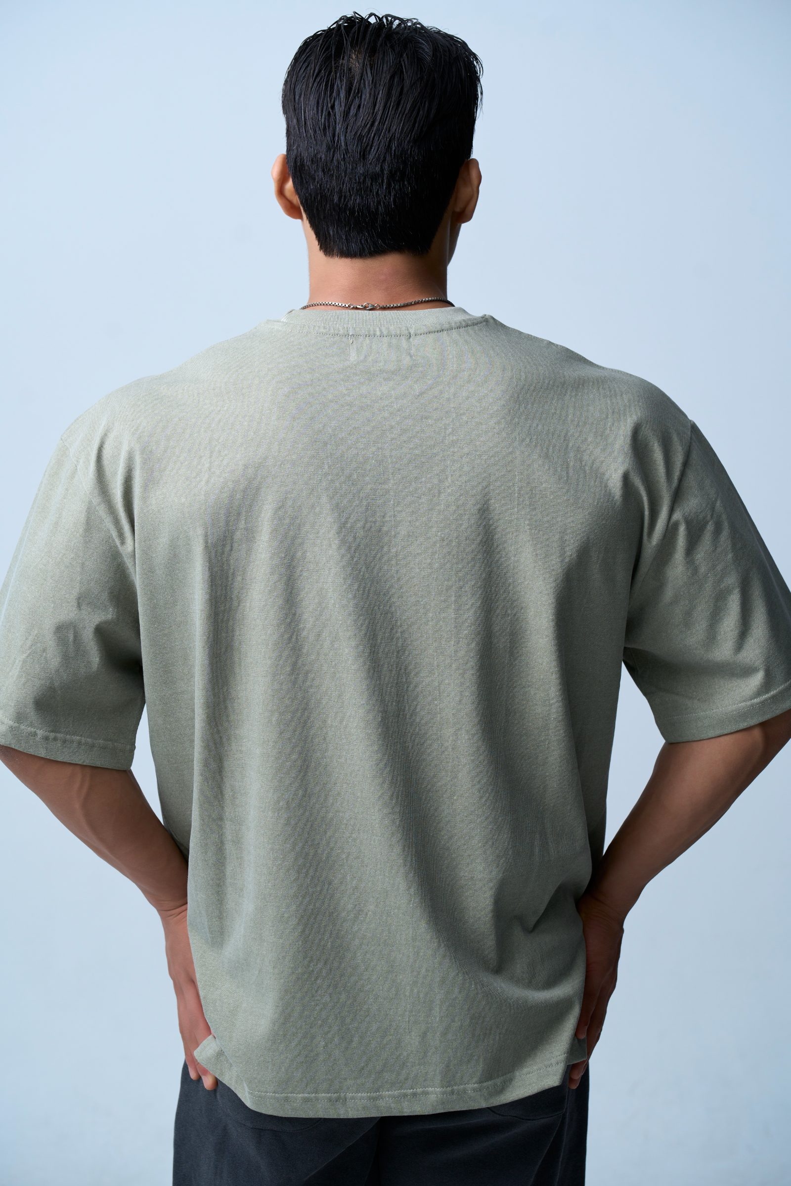 XAI Lettering Logo Pigment Overfit T-Shirt - Khaki 4