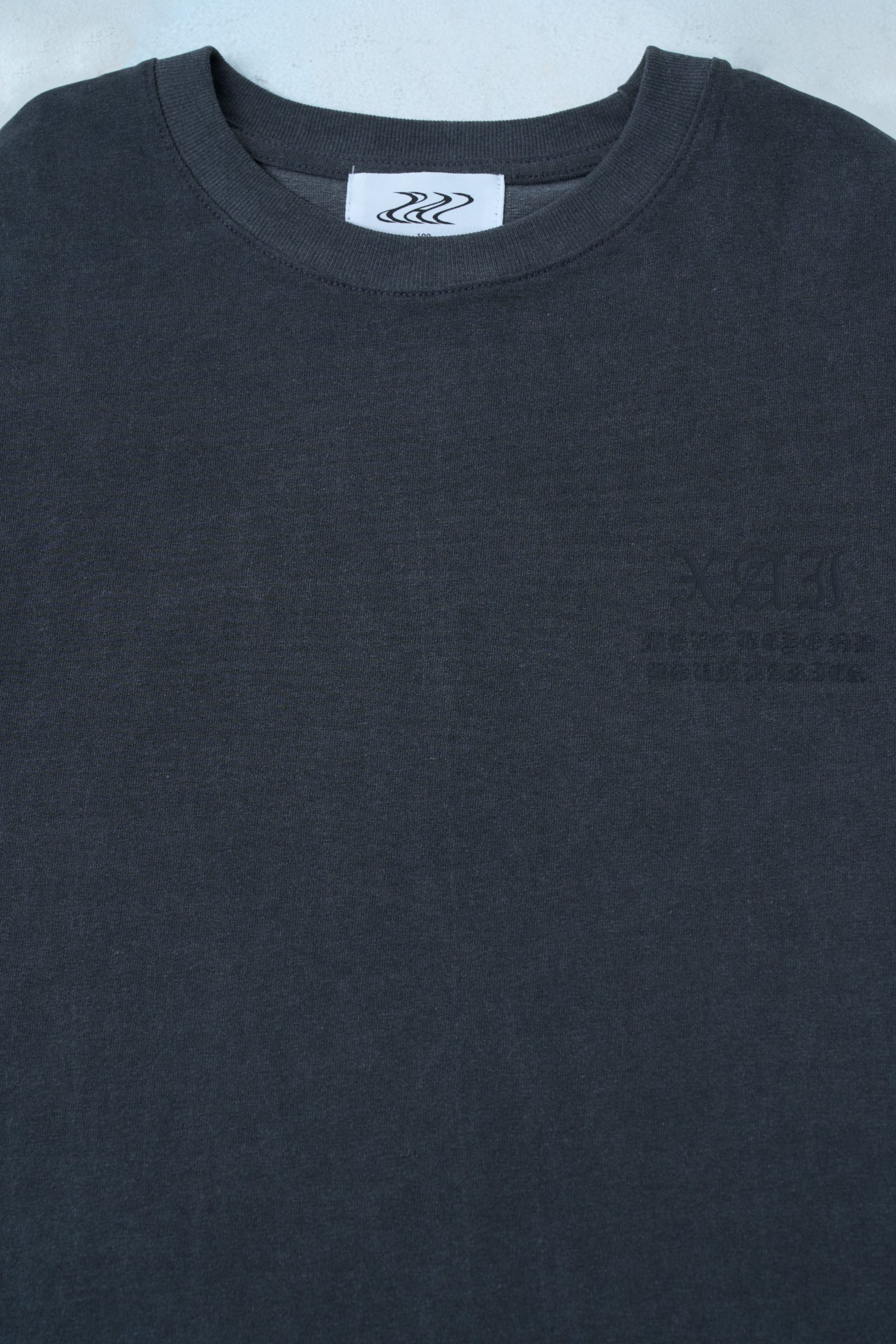 XAI Lettering Logo Pigment Overfit T-Shirt - Charcoal 5